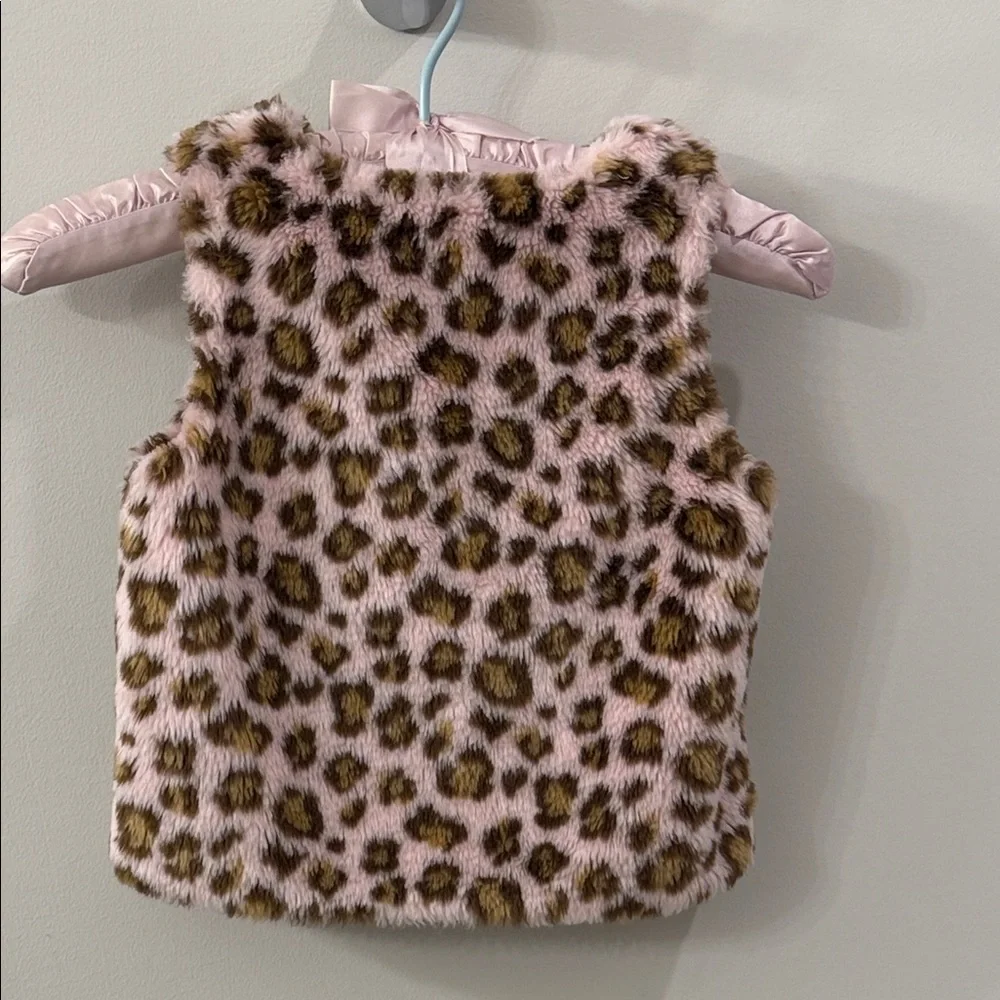 Gymboree Pink and‎ Brown Faux Fur Kids Vest Size 4T-5T